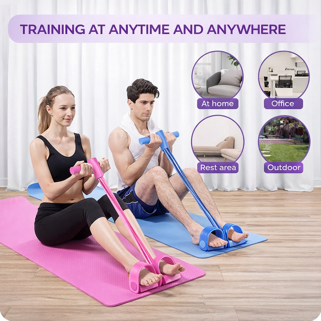 Yoga Pedal Puller Resistance Band – Fit Body & Fat Loss at Home 🔥