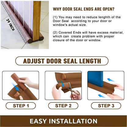 🔥Door Bottom Seal (4Pcs Set) – No More Dust, Noise & Insects 🐜❌ Save AC Cooling ❄️