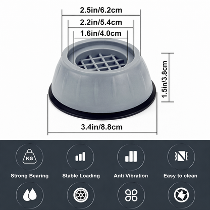 Premium Anti-Vibration Pads for Washing Machine & Refrigerator (Set of 4)