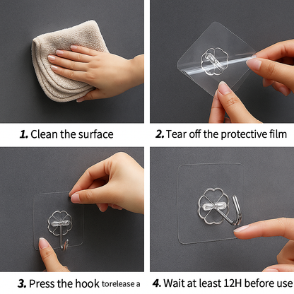 ✨ Premium Heavy Duty Transparent Wall Hooks🔥
