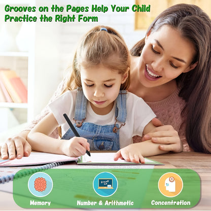 Magic PlayBook for Kids – Reusable Water Reveal Learning Set (4 Books + 10 Refills + 2 Pens + 1 Grip)