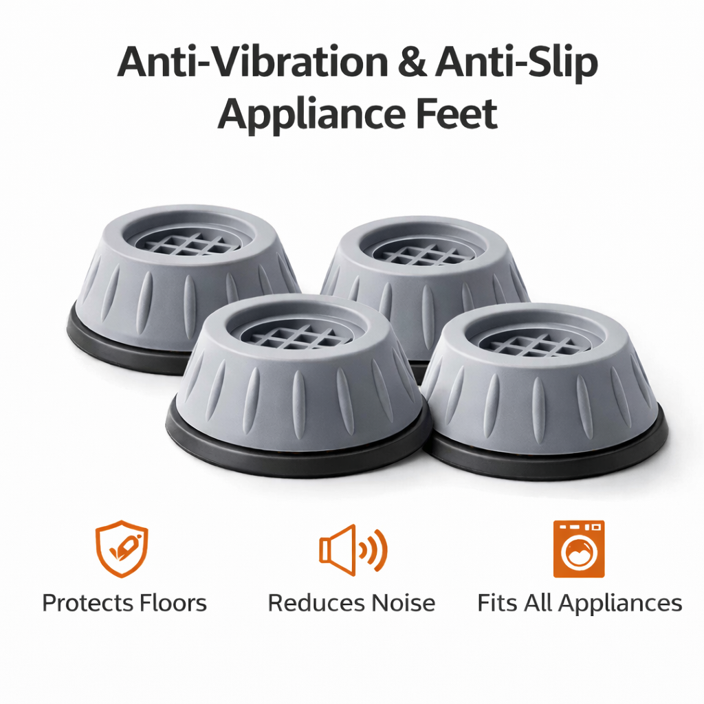 Premium Anti-Vibration Pads for Washing Machine & Refrigerator (Set of 4)