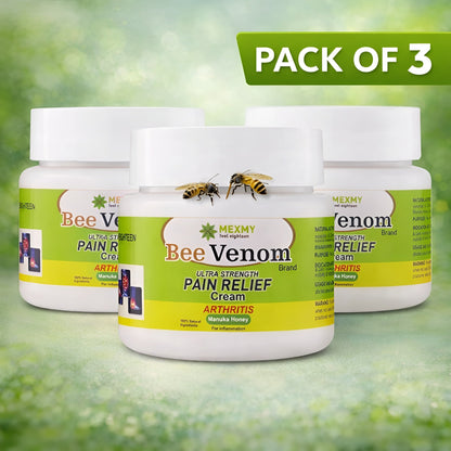 Bee Venom Pain Relief Cream – Fast Acting Joint & Muscle Care (Pack of 3)