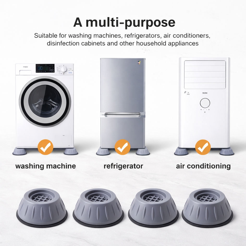 Premium Anti-Vibration Pads for Washing Machine & Refrigerator (Set of 4)