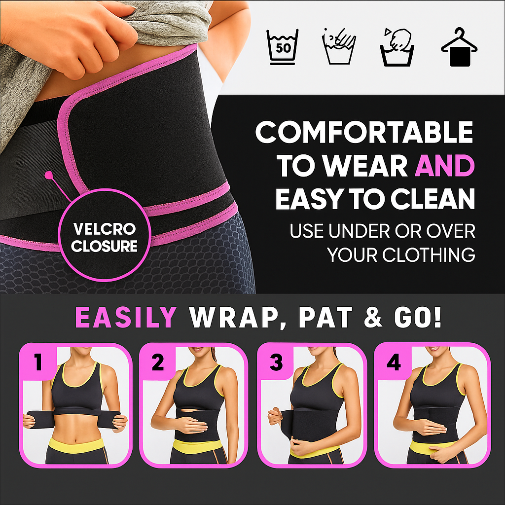Sweat Slim Belt 🔥 – Burn Fat & Shape Your Waist Instantly