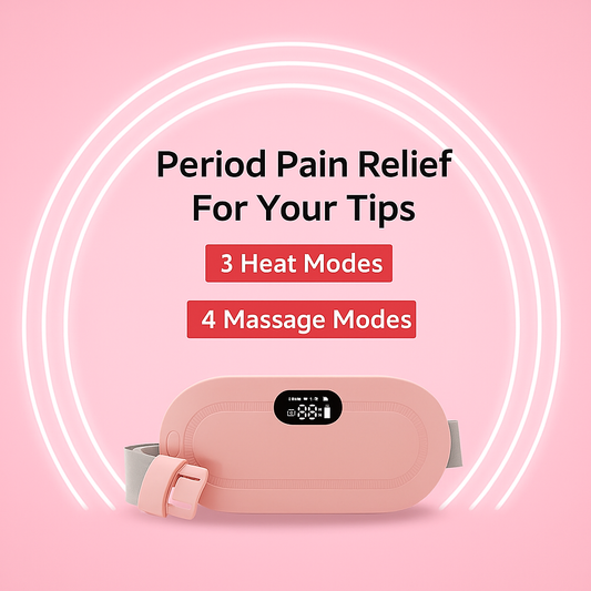 Smart Period Pain Relief Belt – 3 Heat & 4 Massage Modes for Instant Comfort