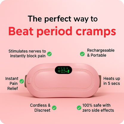 Smart Period Pain Relief Belt – 3 Heat & 4 Massage Modes for Instant Comfort