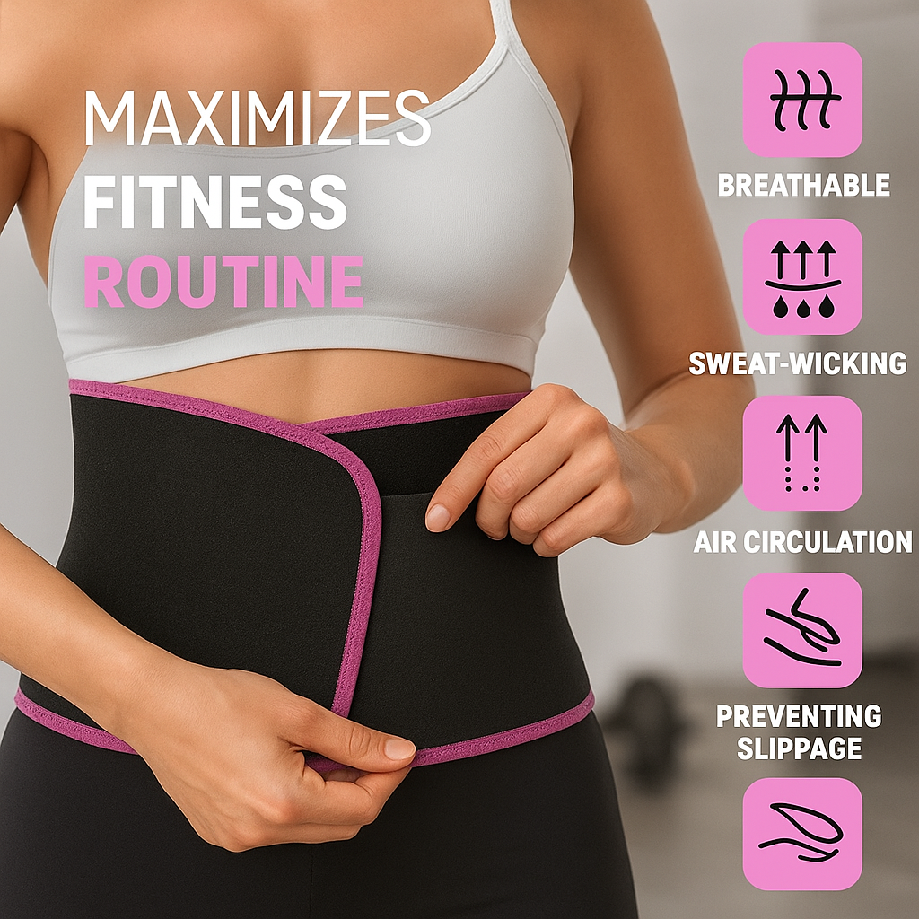 Sweat Slim Belt 🔥 – Burn Fat & Shape Your Waist Instantly