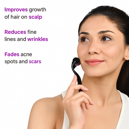 Advanced 0.5mm Derma Roller | Acne Scars, Hair Regrowth & Glowing Skin
